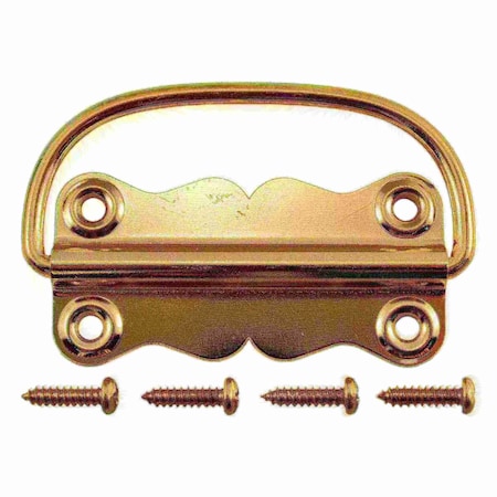 Midwest Fastener 1-3/8" x 3-1/2" Brass Plated Steel Chest Handle 4PK 37262